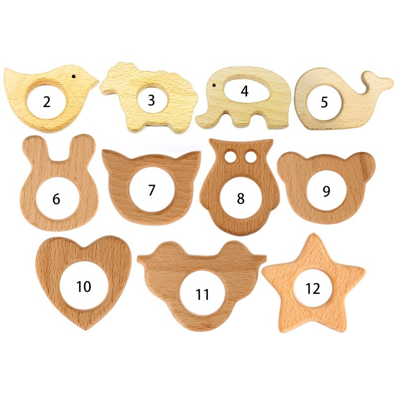 wooden baby teething rings